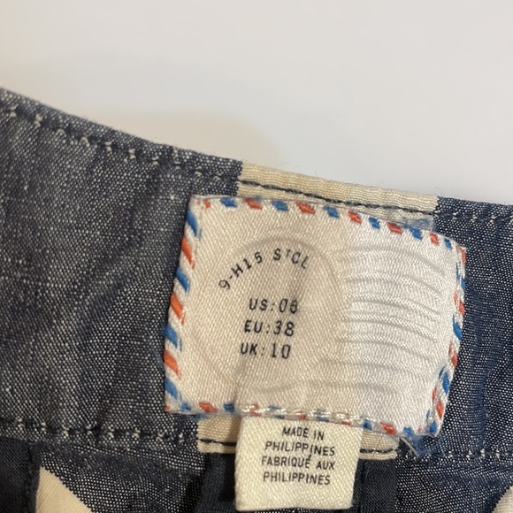 Anthropologie Postmark Chevron Endpoint Dress Halter Jumper Linen Cotton Size 6 - Picture 4 of 15